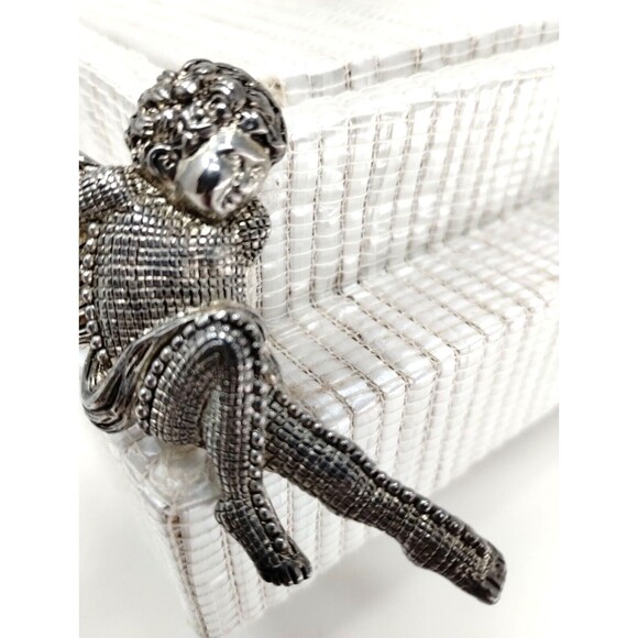 Vtg Pewter Angel Brooch Fairy Silver Tone Metal Texture Unbranded Substantial - Picture 5 of 7